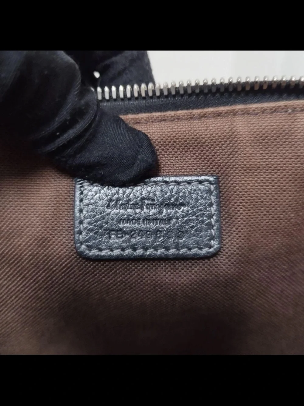 Salvatore Ferragamo Black Pebbled Leather Briefcase